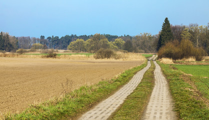 Fototapeta na wymiar Typical countryside road in the spring.