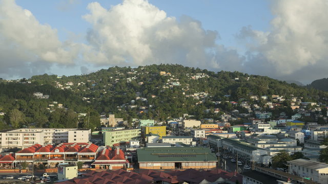 Timelapse Cityview of Castries in St Lucia
