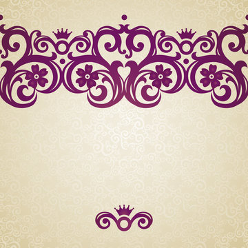 Vector seamless border in Victorian style. Element for design.