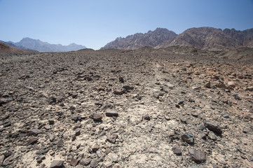 Rocky mountain slope in a desert
