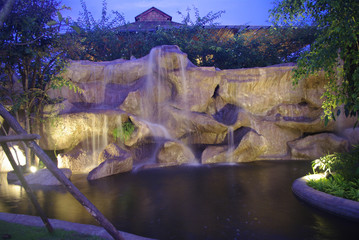 waterfall at night