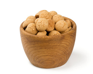 Traditional italian almond cookies - amaretti, isolated on white