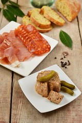 Tapas (ham and pâté)