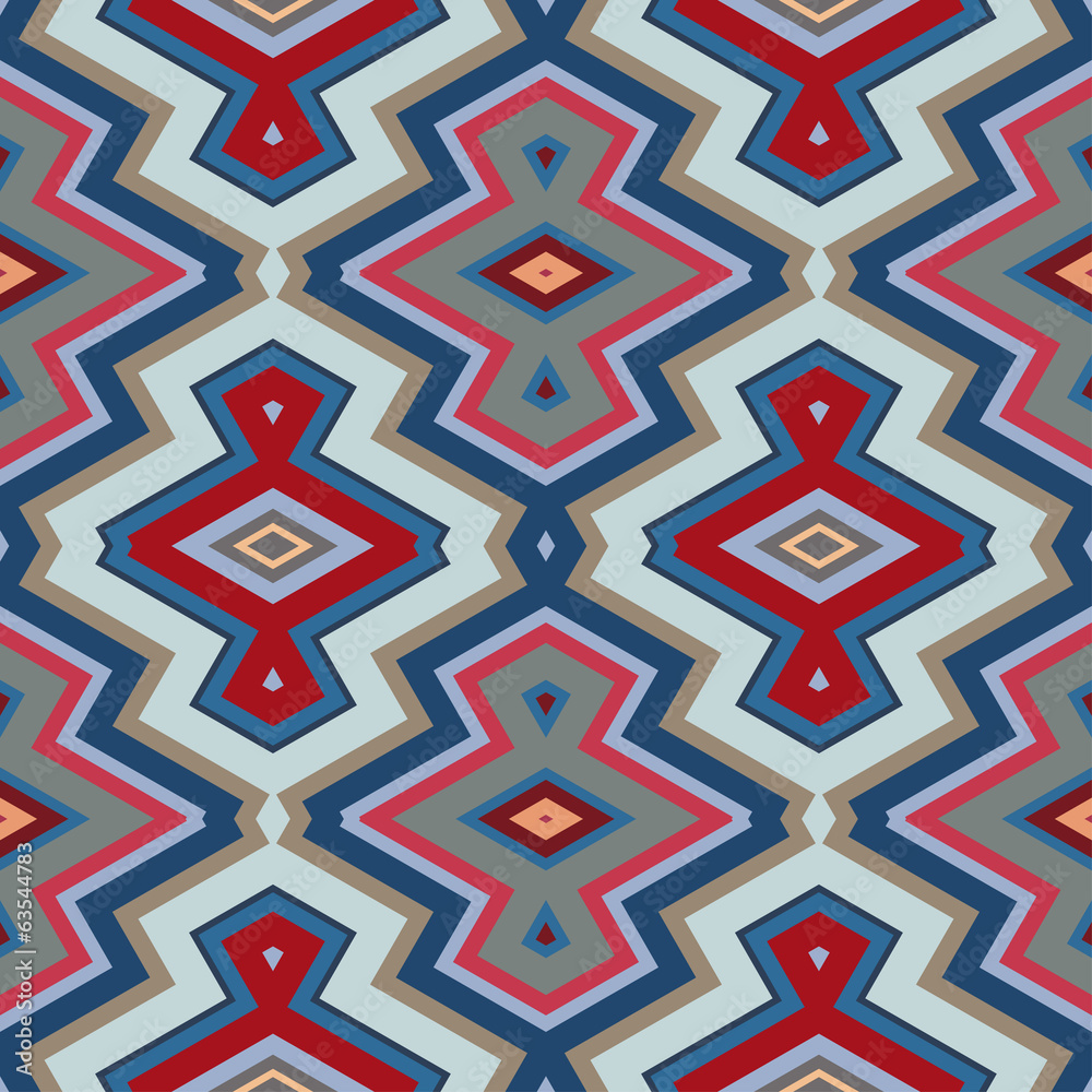Aufkleber Color Abstract Retro Zigzag Vector Background