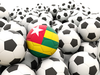 Football with flag of togo