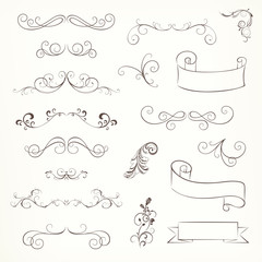 Vector Illustration of Ornate Frames and Scroll Elements