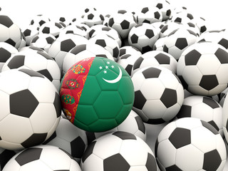 Football with flag of turkmenistan