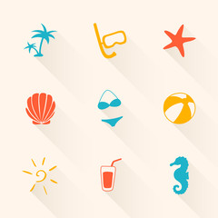 Vector Illustration of Summer Holiday Icons
