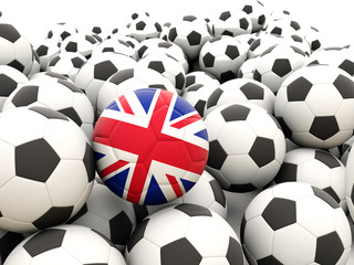 Football with flag of united kingdom