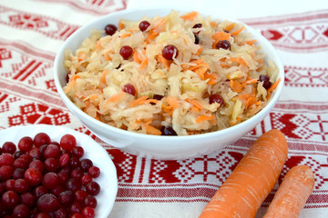 Sauerkraut with a cranberry