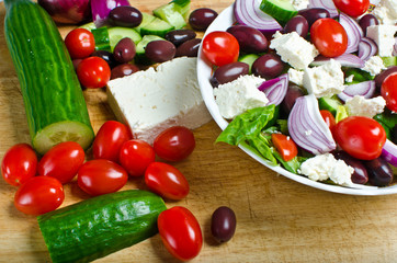 Traditional Greek village salad