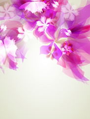 Abstract artistic Background with pink floral element