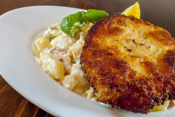 Wiener schnitzel with potato salad