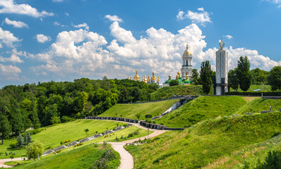 Fototapeta na wymiar Kiev Pechersk Lavra Orthodox Monastery and Memorial to famine