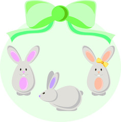 Set of Easter rabbits