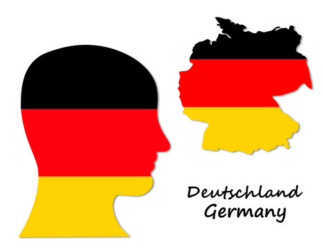 German symbols: population and map