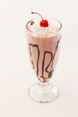 chocolate cocktail with cherry