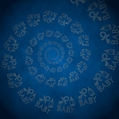 3d graphic of a soft baby label  on vintage background