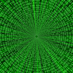 Abstract binary code 3D vector line background