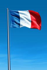 France flag waving on the wind