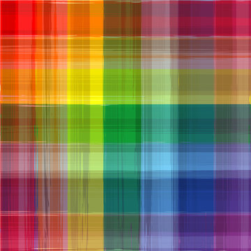 Abstract rainbow color drawing plaid background