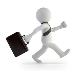 3d small people - businessman running
