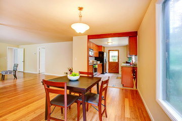 Empty room with dining table set