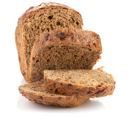 whole wheat bread, isolated on white background