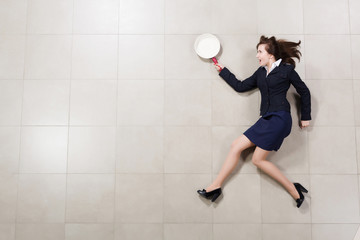 Running businesswoman