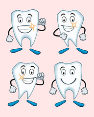 various expressions of healthy teeth