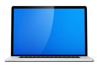 Laptop with blue screen