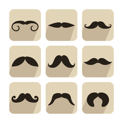 Set of mustache icons