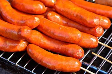 Cooked sausages