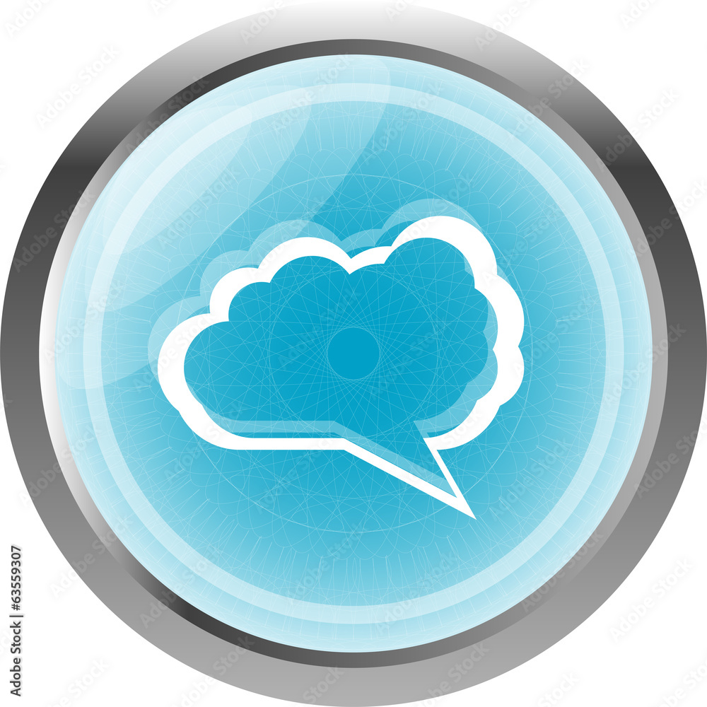Fototapete abstract cloud on web icon button isolated on white