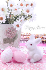White Easter Bunny - obrazy, fototapety, plakaty