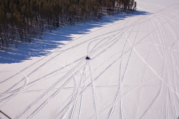 Snowmobile on Lake Baikal