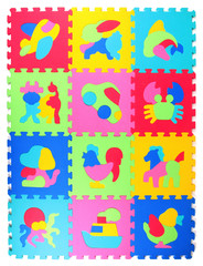 Fototapeta premium Multicolored foam puzzle