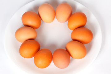 Many eggs on a plate