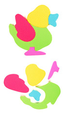 Foam puzzle. Assembled and disassembled duck