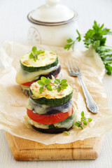Roasted vegetables with cheese