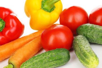 Fresh vegetables isolated on white