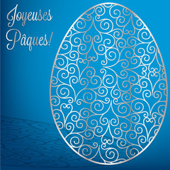 Filigree egg 'Happy Easter' card in vector format