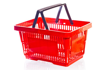Fototapeta premium shooting an empty shopping cart in the studio