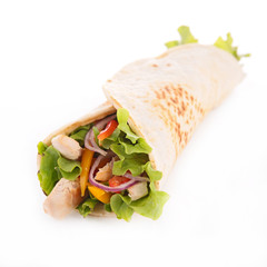 fajita with vegetable and chicken