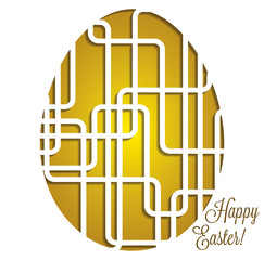Paper cut out Easter egg card in vector format.