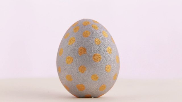Silver Easter egg isolated over white background