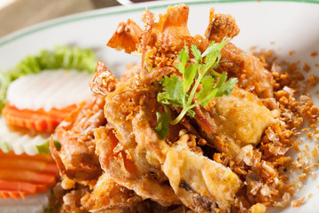 soft shell crab, dish of deep fries garlic soft shell crab © akeeris