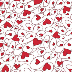 Swirly hand drawn heart pattern in vector format.