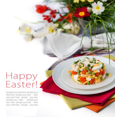 Egg Salad with Vegetable, Noodle and Mayonnaise