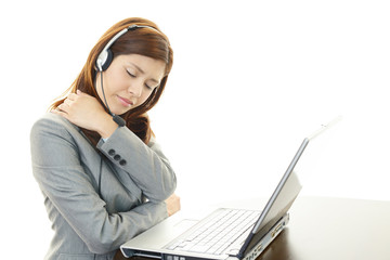 疲れた表情のオペレーター